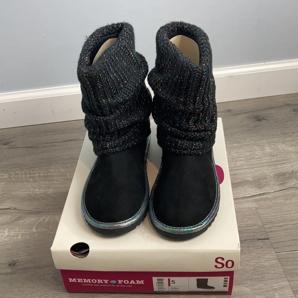 SO Mandy SLOUCH black rainbow SWEATER Boots